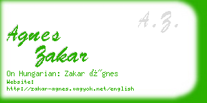 agnes zakar business card